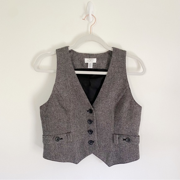 Ann Taylor Loft Wool Herringbone Suit Vest Size 6P - Picture 5 of 8